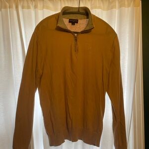 Men's Tan Half-Zip Sweater
